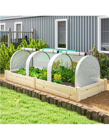 Outsunny 295  x 100 cm Low Tunnel Greenhouse - White