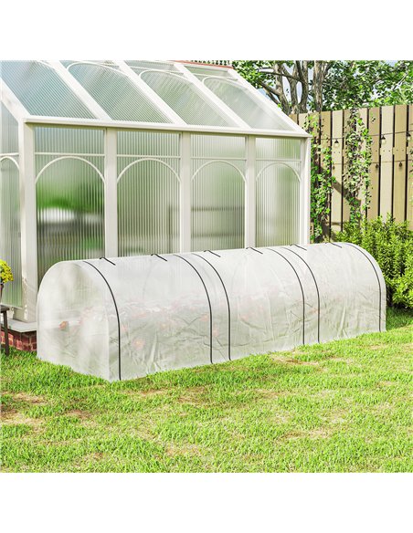 Outsunny 295  x 100 cm Low Tunnel Greenhouse - White - pic 205442 | FastDaddyshop