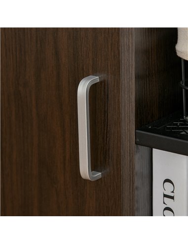 HOMCOM Printer Stand Home Office Mobile Storge File Cabinet Organizer with Castors, Door, Walnut Brown