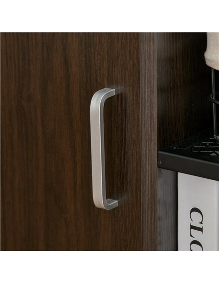 HOMCOM Printer Stand Home Office Mobile Storge File Cabinet Organizer with Castors, Door, Walnut Brown - pic 20545 | FastDaddyshop