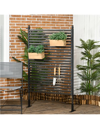 Outsunny Garden Fence with 2 Standing Ways for Hard & Soft Ground, Decorative Outdoor Divider, Animal Barrier Fence, Brown