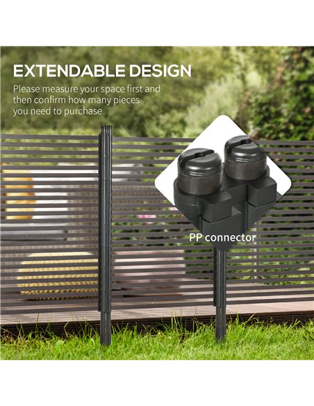 Outsunny Garden Fence with 2 Standing Ways for Hard & Soft Ground, Decorative Outdoor Divider, Animal Barrier Fence, Brown - pic 205455 | FastDaddyshop