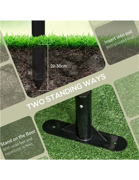Outsunny Garden Fence with 2 Standing Ways for Hard & Soft Ground, Decorative Outdoor Divider, Animal Barrier Fence, Brown - pic 205457 | FastDaddyshop