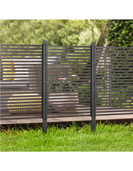 Outsunny Garden Fence with 2 Standing Ways for Hard & Soft Ground, Decorative Outdoor Divider, Animal Barrier Fence, Brown - pic 205459 | FastDaddyshop