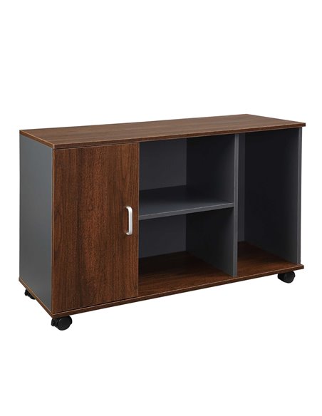 HOMCOM File Cabinet with Rolling Wheels, Printer Stand for Home Office, Walnut Brown & Gray - pic 20546 | FastDaddyshop