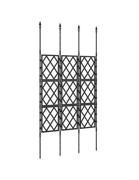 Outsunny Foldable Garden Trellis, Lattice Climbing Support Trellis for Garden, DIY Assembly, 85 x 197 cm, Black - pic 205461 | FastDaddyshop