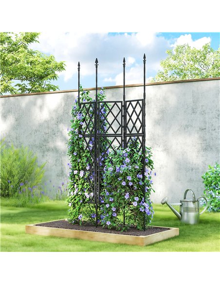 Outsunny Foldable Garden Trellis, Lattice Climbing Support Trellis for Garden, DIY Assembly, 85 x 197 cm, Black - pic 205462 | FastDaddyshop