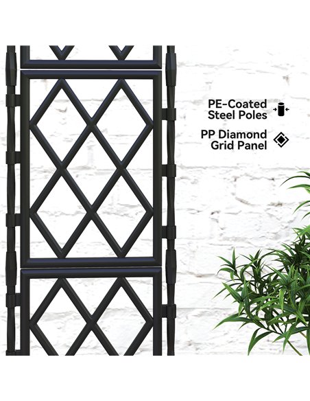 Outsunny Foldable Garden Trellis, Lattice Climbing Support Trellis for Garden, DIY Assembly, 85 x 197 cm, Black - pic 205466 | FastDaddyshop