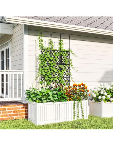 Outsunny Foldable Garden Trellis, Lattice Climbing Support Trellis for Garden, DIY Assembly, 85 x 197 cm, Black