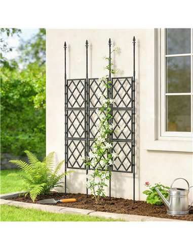 Outsunny Foldable Garden Trellis, Lattice Climbing Support Trellis for Garden, DIY Assembly, 85 x 197 cm, Black