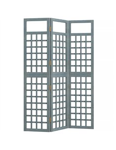 Outsunny 3-Panel Garden Privacy Screen, Freestanding Foldable Wooden Outdoor Divider/Trellis, Decorative Privacy Screen, Grey