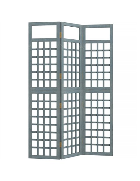 Outsunny 3-Panel Garden Privacy Screen, Freestanding Foldable Wooden Outdoor Divider/Trellis, Decorative Privacy Screen, Grey - pic 205470 | FastDaddyshop
