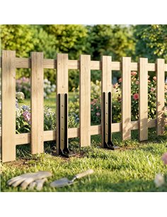 Outsunny 2 Pack Fence Post Repair Kit, 81 cm Metal Fence Post Support with Drill, Garden Ground Spikes for Broken Gate, Posts 2