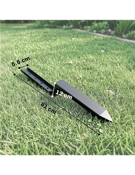 Outsunny 2 Pack Fence Post Repair Kit, 81 cm Metal Fence Post Support with Drill, Garden Ground Spikes for Broken Gate, Posts - pic 205481 | FastDaddyshop