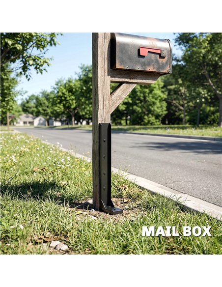 Outsunny 2 Pack Fence Post Repair Kit, 81 cm Metal Fence Post Support with Drill, Garden Ground Spikes for Broken Gate, Posts - pic 205486 | FastDaddyshop