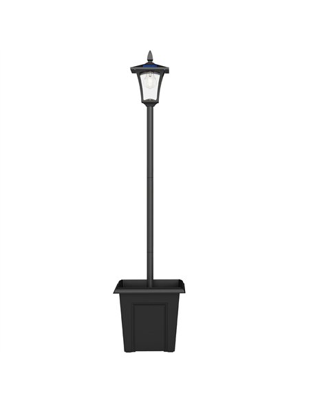 Outsunny Garden Solar Lamp Post Light, Waterproof LED Solar Light Post with Planter, Black - pic 205488 | FastDaddyshop