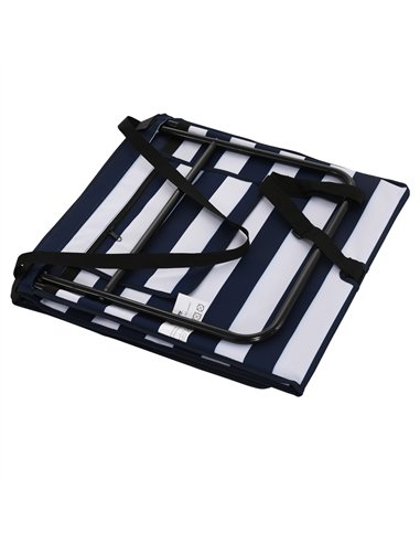 Outsunny Set of 2 Foldable Garden Beach Chair Mat, Outdoor Sun Lounger Seats with Adjustable Back, Magazine Pocket, Carry Strap