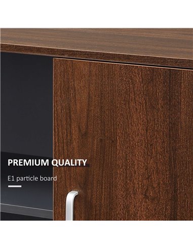 HOMCOM File Cabinet with Rolling Wheels for Legal Letter Sized Files Printer Stand with Wooden Documents Storage Chest for Home 