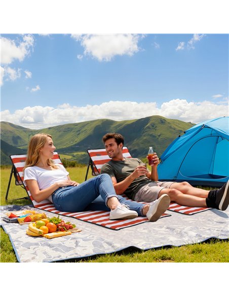 Outsunny Set of 2 Foldable Garden Beach Chair Mat, Outdoor Sun Lounger Seats with Adjustable Back, Magazine Pocket, Carry Strap - pic 205514 | FastDaddyshop