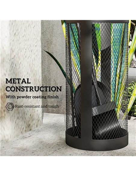 Outsunny 5-Piece Fireplace Tools Set with Mesh Basket, Indoor Outdoor Fireside Accessories for Fireplaces, Fire Pits, Black - pic 205528 | FastDaddyshop