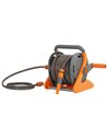 Outsunny Portable Garden Hose Reel, 20+2 m Wall Mounted Hose Reel with 2 Patterns Spray Nozzle and Crank Handle, Orange