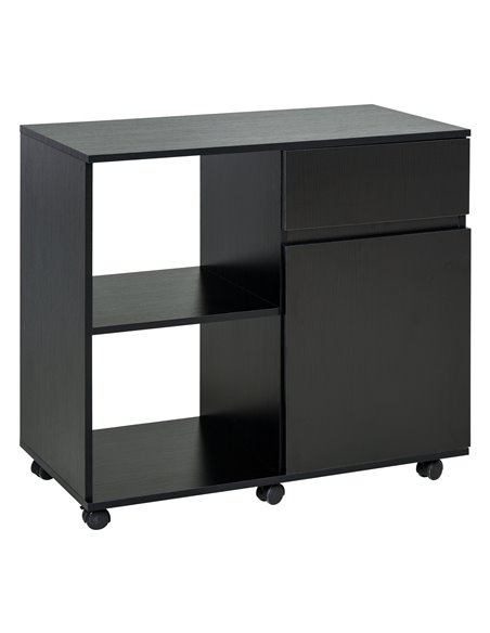 HOMCOM Filing Cabinet, Printer Stand with Open Storage Shelves, Black - pic 20555 | FastDaddyshop