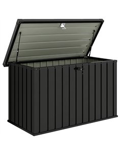 Outsunny 400L Galvanised Steel Garden Storage Box, Black