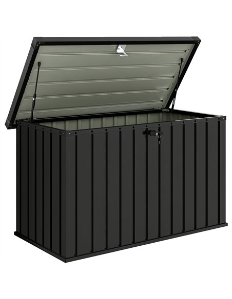 Outsunny 400L Galvanised Steel Garden Storage Box, Black - pic 205551 | FastDaddyshop
