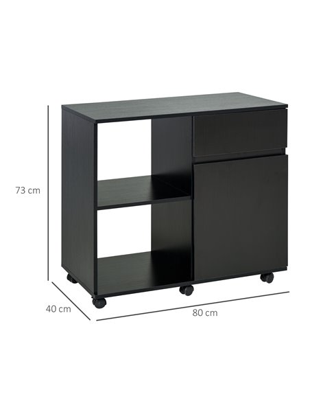 HOMCOM Filing Cabinet, Printer Stand with Open Storage Shelves, Black - pic 20557 | FastDaddyshop