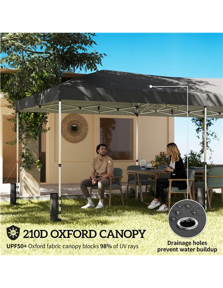Outsunny 3 x 6 m Pop Up Canopy with UV50+ Protection Garden Gazebo with 6 Sidewalls, Dark Grey - pic 205581 | FastDaddyshop