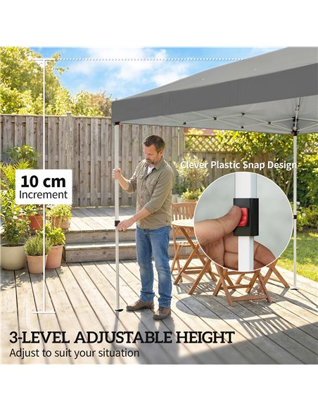 Outsunny 3 x 6 m Pop Up Canopy with UV50+ Protection Garden Gazebo with 6 Sidewalls, Dark Grey - pic 205582 | FastDaddyshop