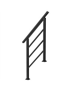 Outsunny Outdoor Handrail for Stairs, 0°-45° Adjustable Wrought Iron Exterior Handrail, Fit 1 to 3 Steps Stair Railing