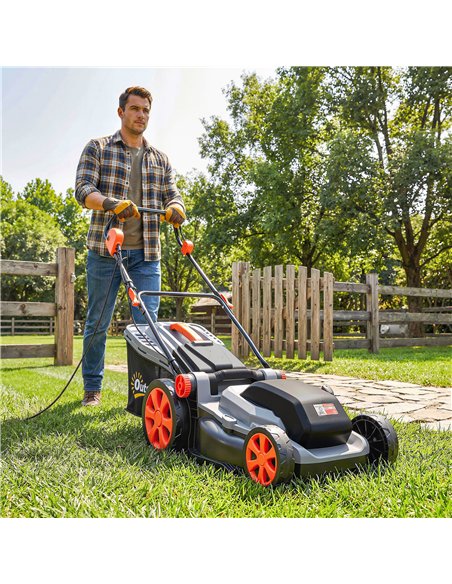 Outsunny 1800W Electric Lawnmower with 40cm Cutting Width, Mulching Feature, 50L Grass Collection Bag, 6 Cutting Heights - pic 205606 | FastDaddyshop