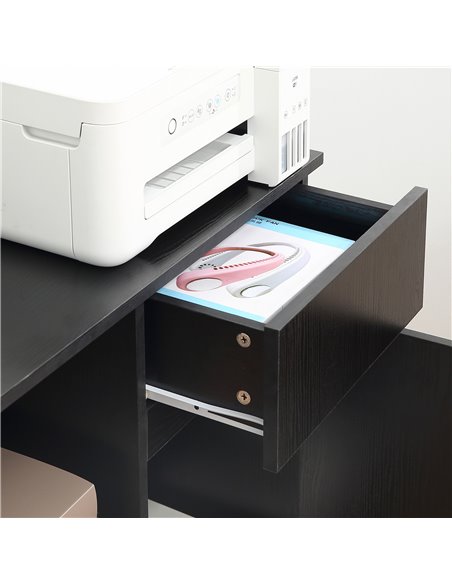 HOMCOM Filing Cabinet/Printer Stand with Open Storage Shelves, for Home or Office Use, Including an Easy Drawer, Black - pic 20561 | FastDaddyshop