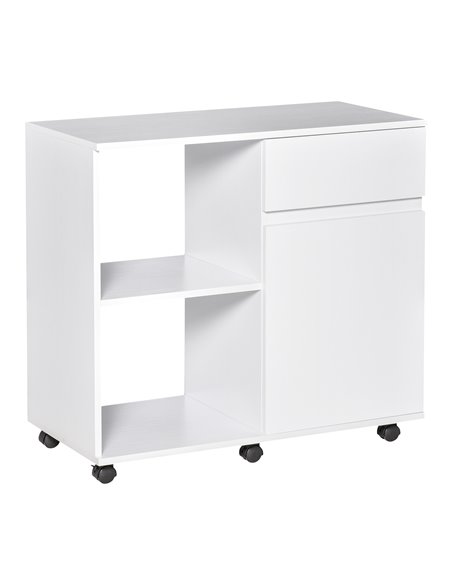 HOMCOM Filing Cabinet, Printer Stand with Open Storage Shelves, White - pic 20564 | FastDaddyshop