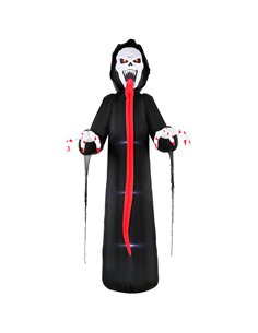 Outsunny 10 FT Halloween Inflatable Skeleton, Scary Halloween Decoration with Built-in LED Lights for Indoor Outdoor Decor