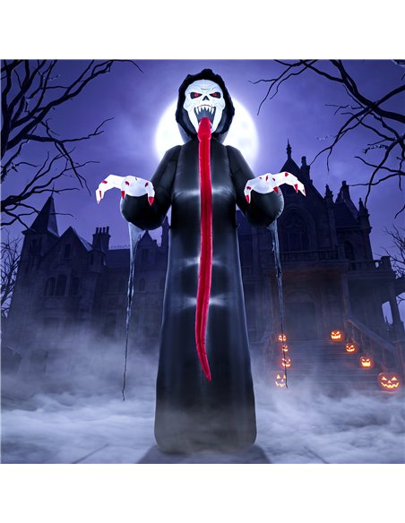 Outsunny 10 FT Halloween Inflatable Skeleton, Scary Halloween Decoration with Built-in LED Lights for Indoor Outdoor Decor - pic 205651 | FastDaddyshop