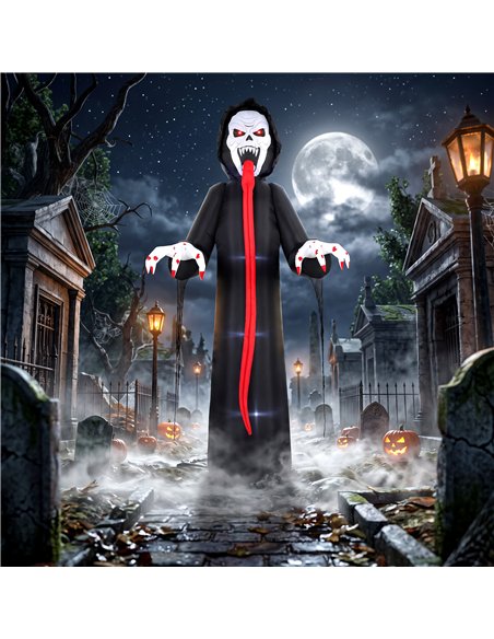 Outsunny 10 FT Halloween Inflatable Skeleton, Scary Halloween Decoration with Built-in LED Lights for Indoor Outdoor Decor - pic 205657 | FastDaddyshop