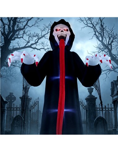 Outsunny 10 FT Halloween Inflatable Skeleton, Scary Halloween Decoration with Built-in LED Lights for Indoor Outdoor Decor