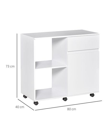 HOMCOM Filing Cabinet, Printer Stand with Open Storage Shelves, White - pic 20566 | FastDaddyshop