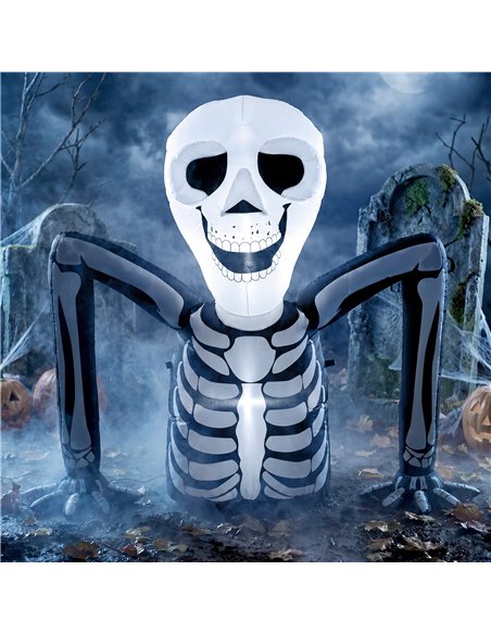 Outsunny Inflatable Ground Crawling Skeleton, Scary Halloween Decoration with Built-in LED Lights for Indoor Outdoor Decor - pic 205660 | FastDaddyshop