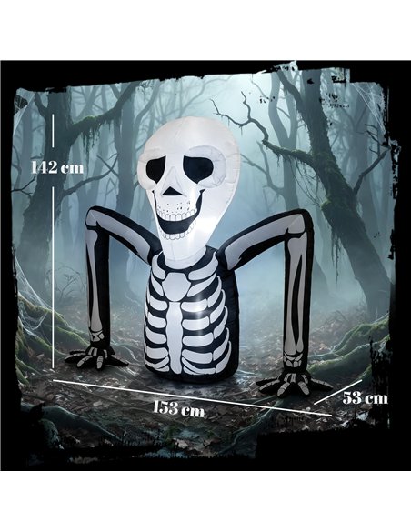 Outsunny Inflatable Ground Crawling Skeleton, Scary Halloween Decoration with Built-in LED Lights for Indoor Outdoor Decor - pic 205661 | FastDaddyshop