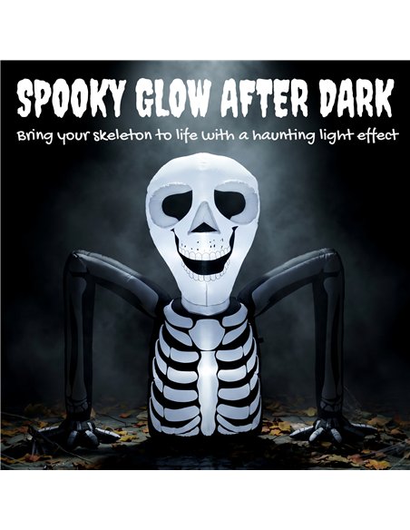 Outsunny Inflatable Ground Crawling Skeleton, Scary Halloween Decoration with Built-in LED Lights for Indoor Outdoor Decor - pic 205662 | FastDaddyshop