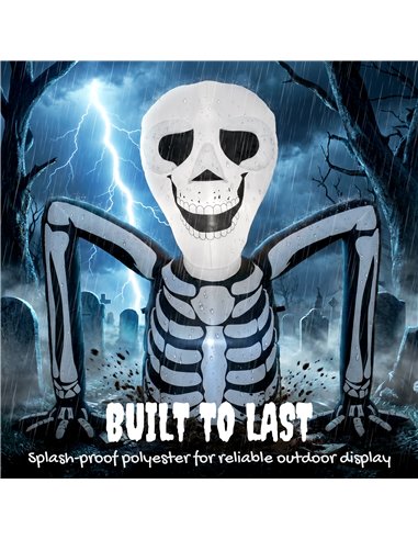 Outsunny Inflatable Ground Crawling Skeleton, Scary Halloween Decoration with Built-in LED Lights for Indoor Outdoor Decor