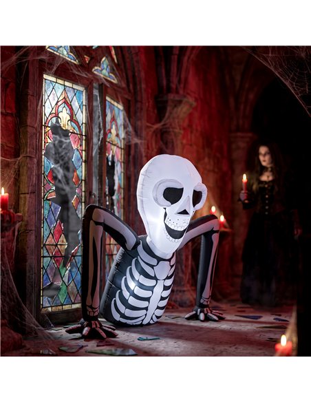 Outsunny Inflatable Ground Crawling Skeleton, Scary Halloween Decoration with Built-in LED Lights for Indoor Outdoor Decor - pic 205666 | FastDaddyshop