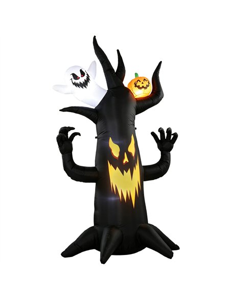Outsunny 8 FT Halloween Inflatable Spooky Tree, Blow Up Decoration with Ghost and Pumpkin for Garden Indoor Outdoor Decor - pic 205668 | FastDaddyshop