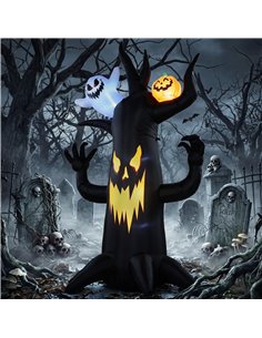 Outsunny 8 FT Halloween Inflatable Spooky Tree, Blow Up Decoration with Ghost and Pumpkin for Garden Indoor Outdoor Decor 2