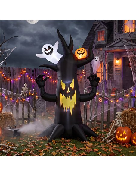 Outsunny 8 FT Halloween Inflatable Spooky Tree, Blow Up Decoration with Ghost and Pumpkin for Garden Indoor Outdoor Decor - pic 205675 | FastDaddyshop