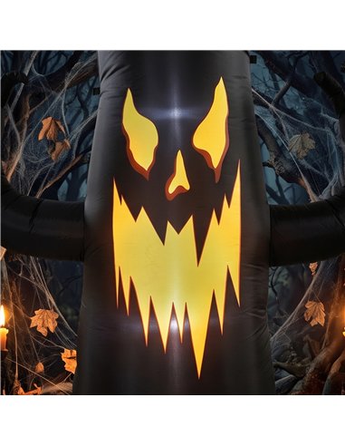 Outsunny 8 FT Halloween Inflatable Spooky Tree, Blow Up Decoration with Ghost and Pumpkin for Garden Indoor Outdoor Decor