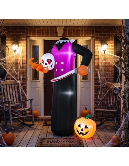 Outsunny 6 FT Halloween Inflatable Headless Skeleton, Blow Up Halloween Skeleton Decoration with LED Lights for Indoor Outdoor - pic 205683 | FastDaddyshop